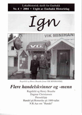 IGN 4-2004
Eldre utgaver av IGN kan kjøpes enkeltvis til Kr 50,- pr eksemplar. En komplett årgang kr 100,- frem til 2010, nyere utgaver kr 50,- stk. Leveres fraktfritt i Enebakk, ellers benytter vi oss av postens satser for forsendelse.
Nøkkelord: ytre;enebakk;vik;handel