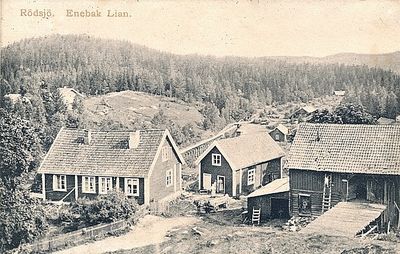 Postkort Enebak Lian 1904. Røsjø Brugs Hovedgaard
